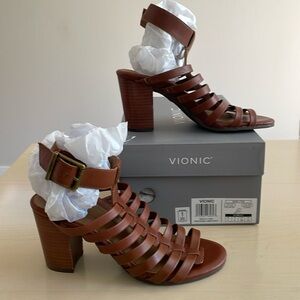 Vionic strappy block heel ankle strap sandal